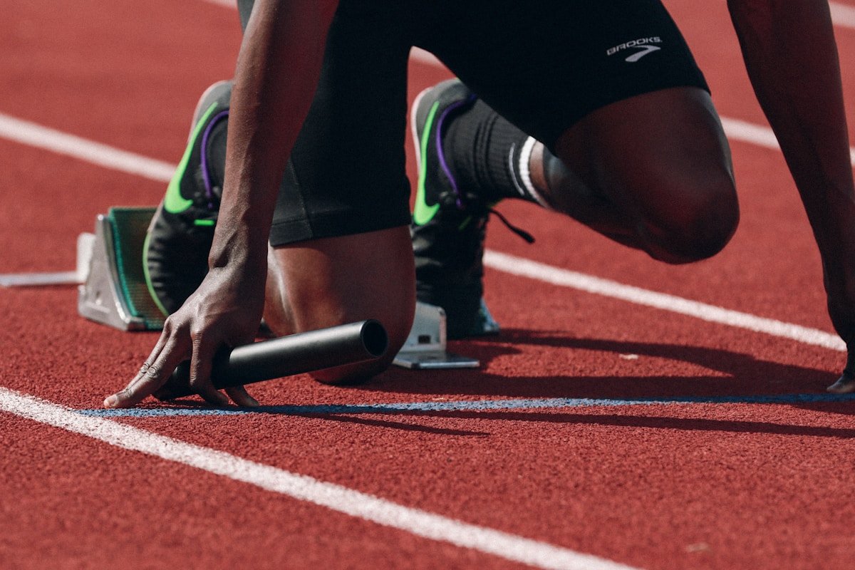 Athlete preparing to run
